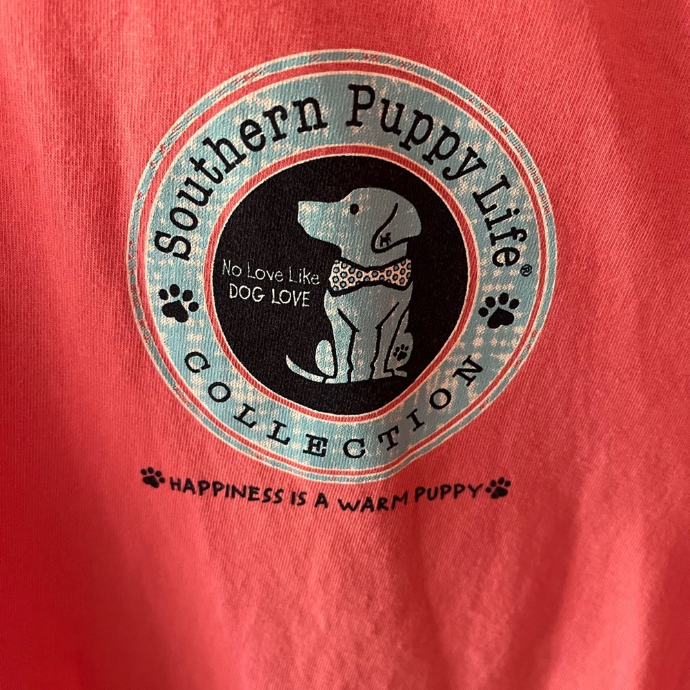 Spicy Tuna Brand tee with Southern Puppy Life Logo.